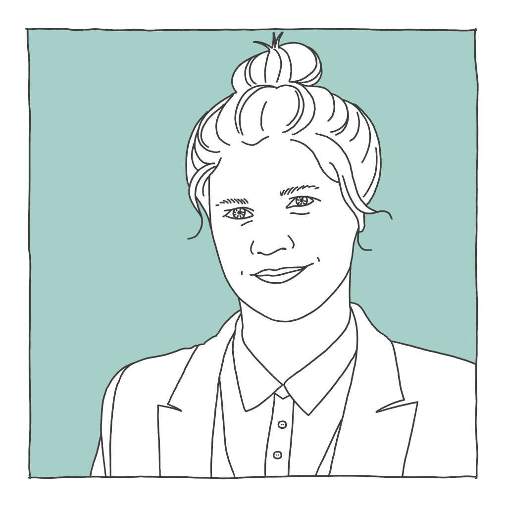 Die Pressesprecherin der Hochbahn ist als Skizze abgebildet.