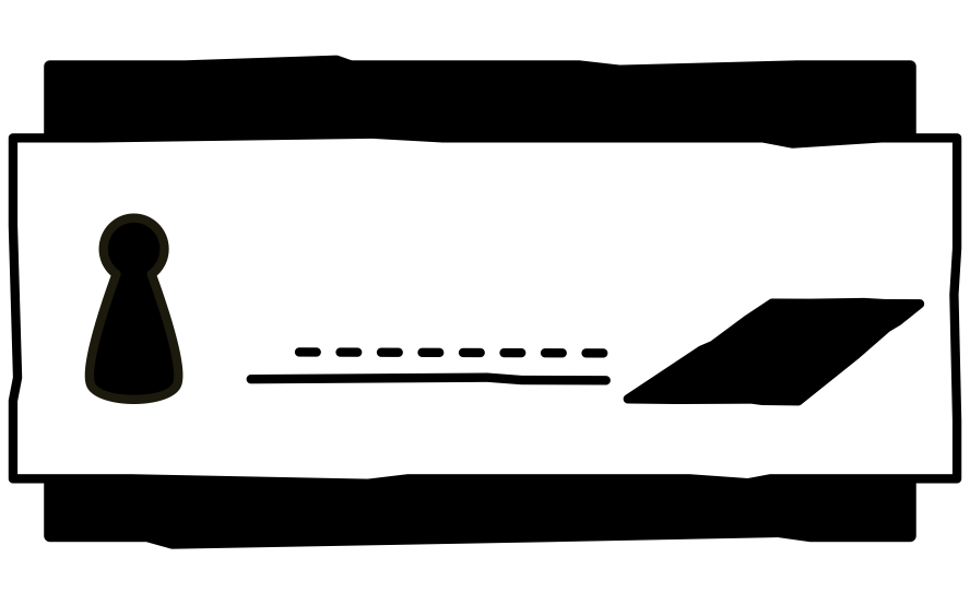 Eine Spielfigur bewegt sich auf ein schwarzes Feld zu.