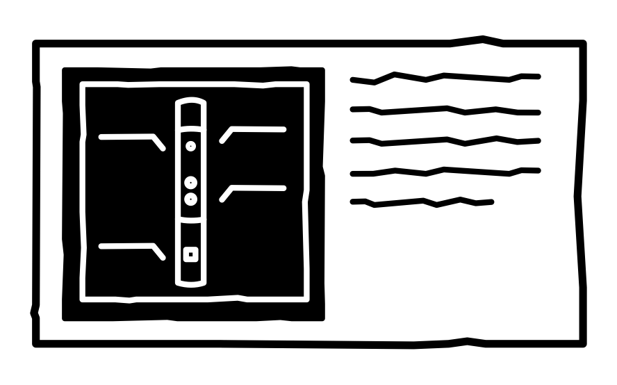 Eine Notfall Säule, die an Hamburger U-Bahnsteigen wird als Skizze gezeigt.