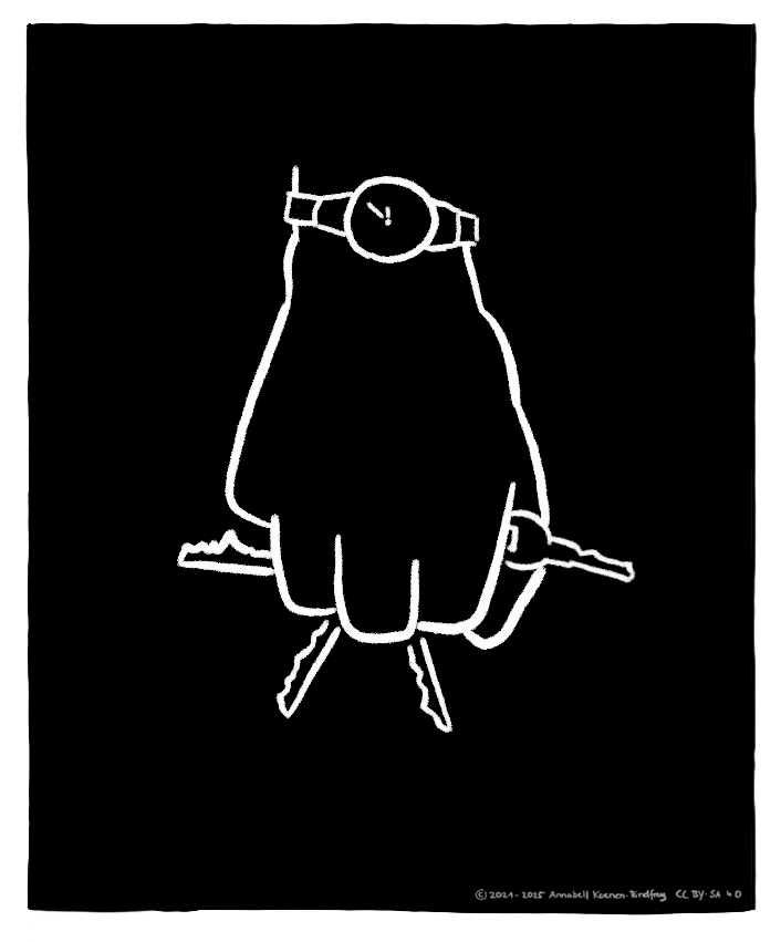 Eine Strichzeichnung zeigt eine Hand, die zur Faust geballt ist. Vier Schlüssel von einem Schlüsselbund sind so gehalten, dass sie zwischen den Fingern heraus stehen.